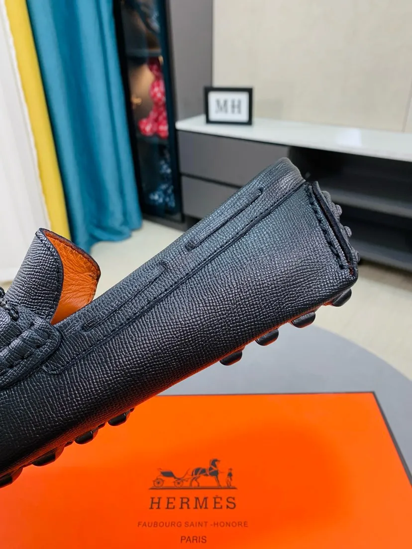 Men's men's shoes 💰458🌹🌹 Comes with packaging [Hermès] Hermès 🚹 Men's new bean slip-on shoes, full of charm, luxury style gentleman's shoes. Hermès exquisite hardware buckle accessories (❌refuse to fade) embossed design elements... interpret the brand image design concept 👑 Material imported cowhide ➕ Selected genuine leather lining ➕ Brand wear-resistant sole stitching 🔍🔍 Size: 38-44